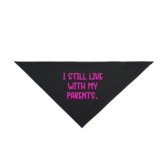 Live with Parents Pet Bandana, Black (Pink Logo) - Sweet Baby Jeez Teez