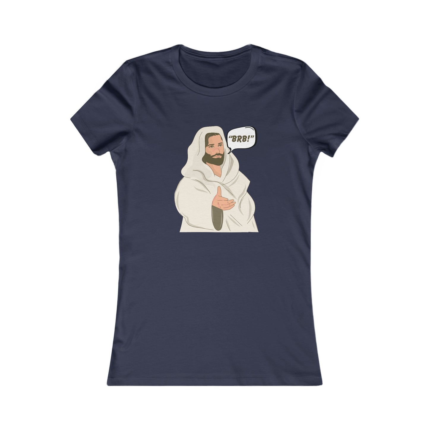 "BRB" Be Right Back Women's Fitted Tshirt (Cartoon Logo)