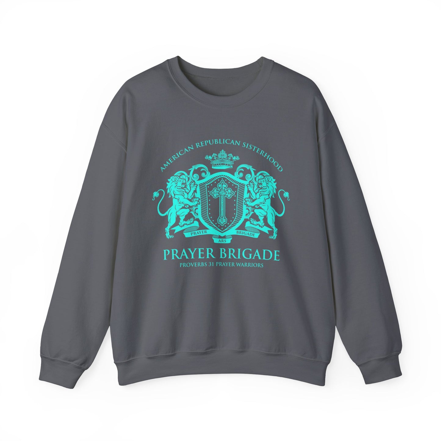 ARS Prayer Brigade Unisex Sweatshirt (Purple with Aqua Logo)