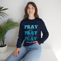 Pray On It Women's Relaxed Sweatshirt (Teals Logo) - Sweet Baby Jeez Teez