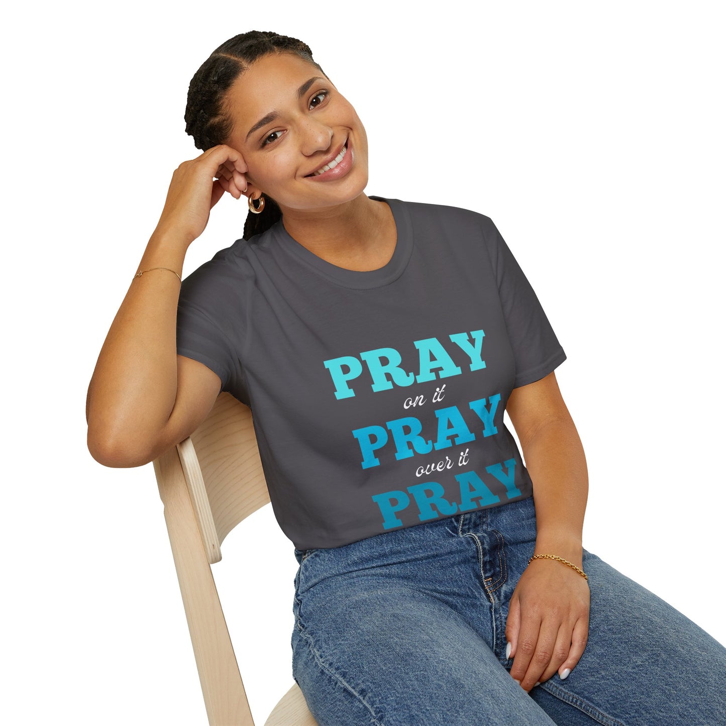 Pray On It Women's Relaxed/Plus Tshirt (Teals Logo) - Sweet Baby Jeez Teez